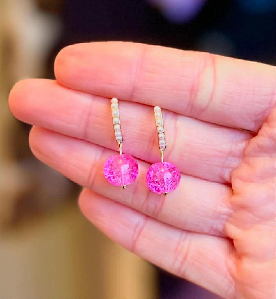 Pink Bead Dangles
