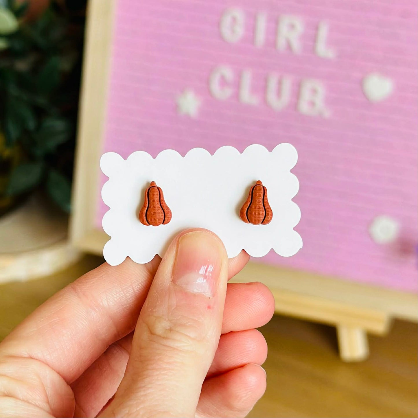 Dark Orange Nano Pumpkin Studs