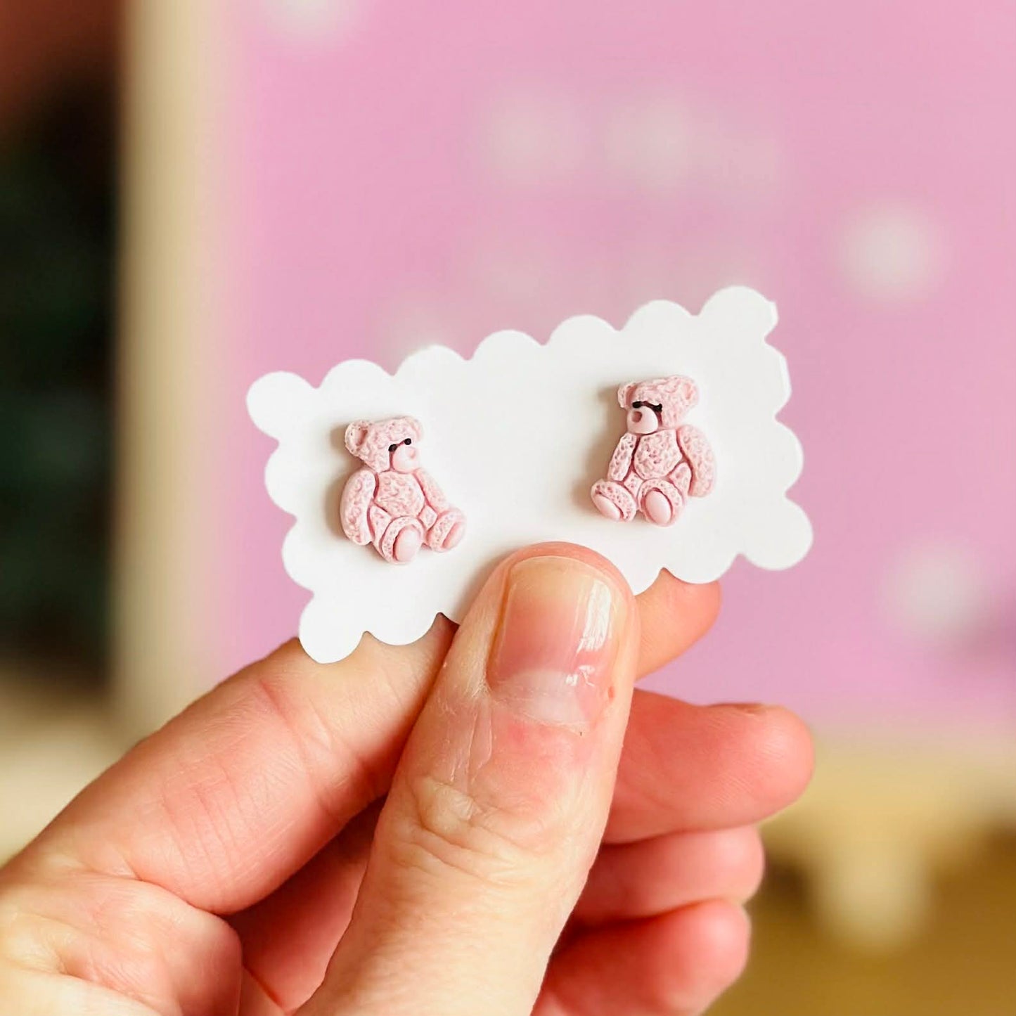 Mini Blush Bear Studs