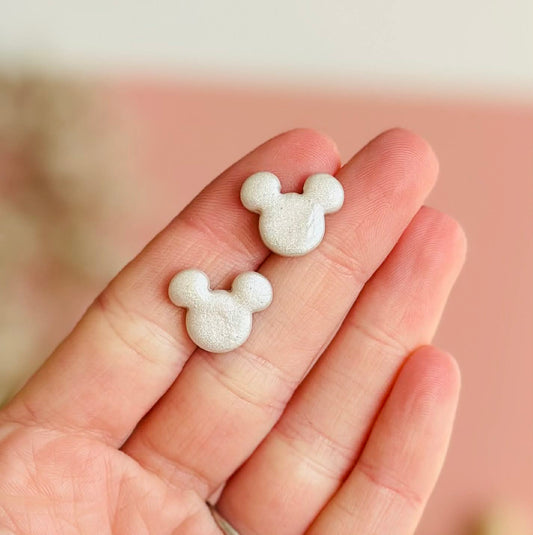Shimmery Pearl Mickey Studs