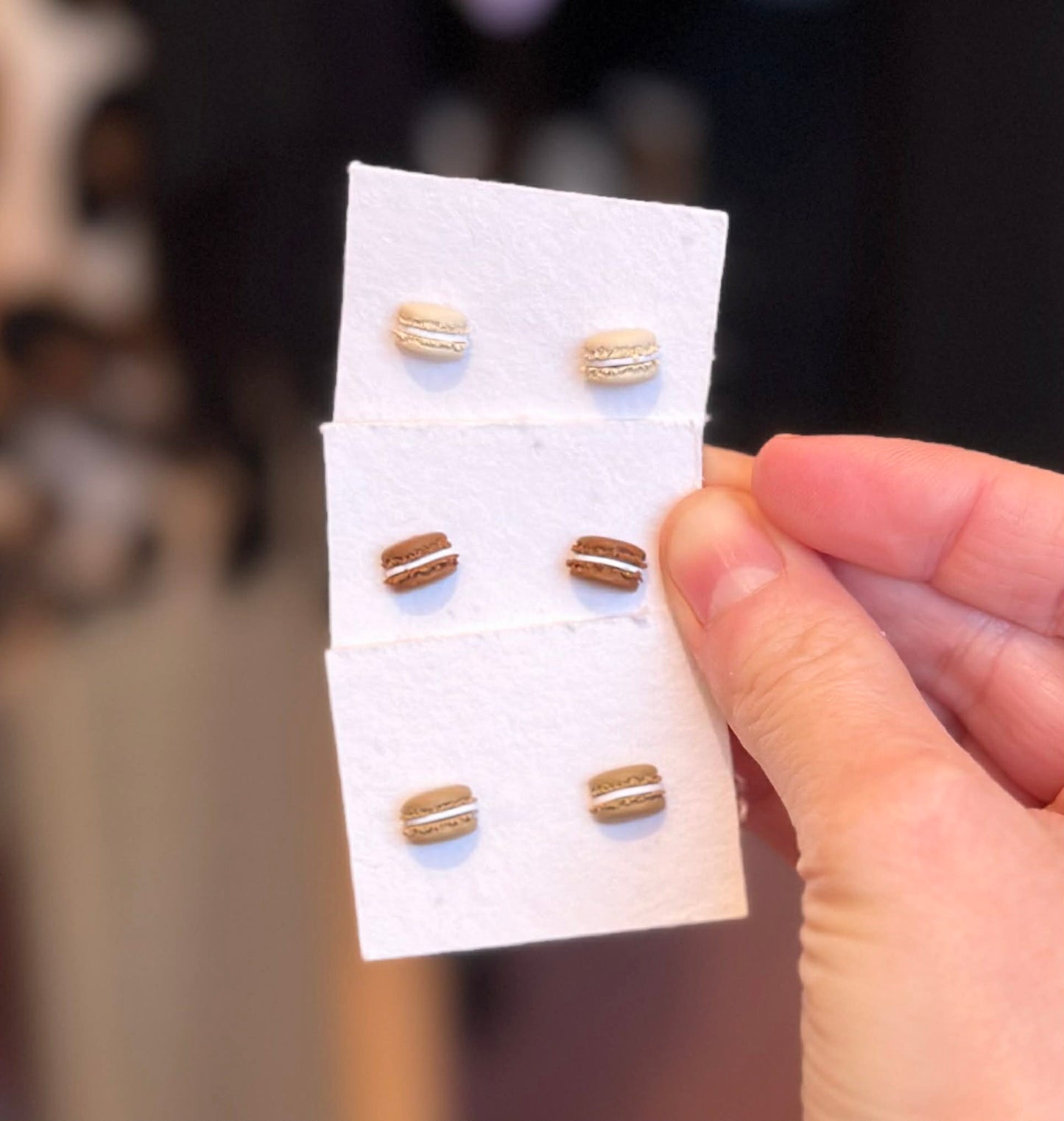 Chocolate Macaron Studs