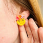Floral Pooh Bear Studs