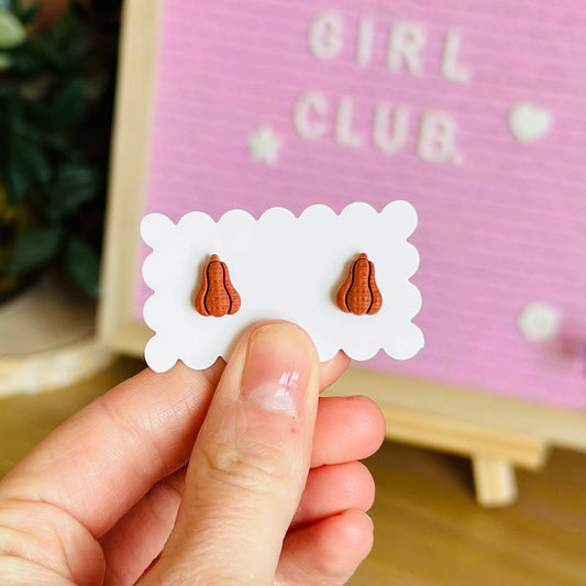 Dark Orange Nano Pumpkin Studs