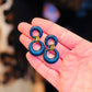 Sparkly blue Dangle Stud