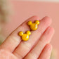 Shimmery Gold Mickey Studs