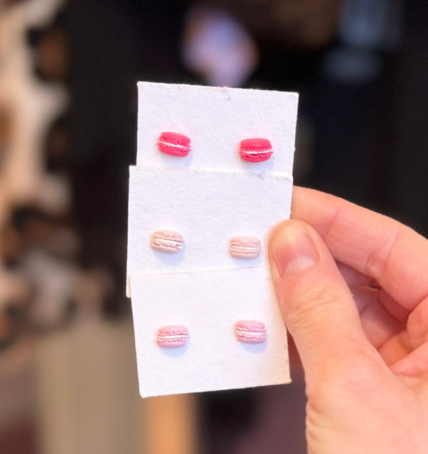 Pink Macaron Studs