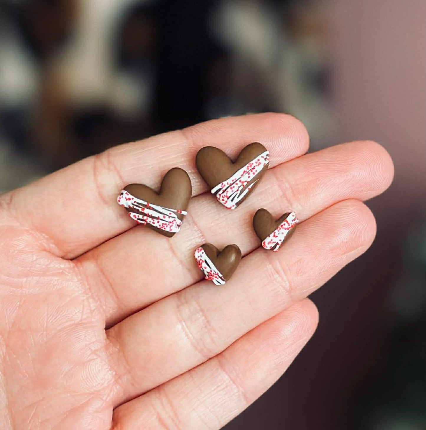 Chocolate Heart studs