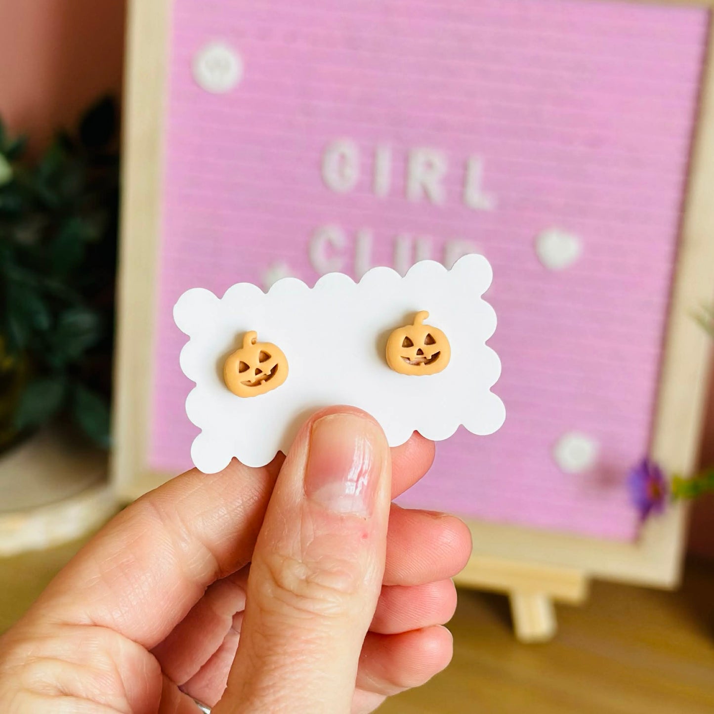 Scary Face Pumpkins Mini Studs